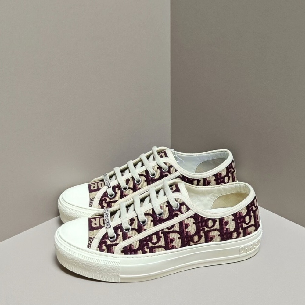 🚩steal authentic Dior Burgundy and Cream Sneakers